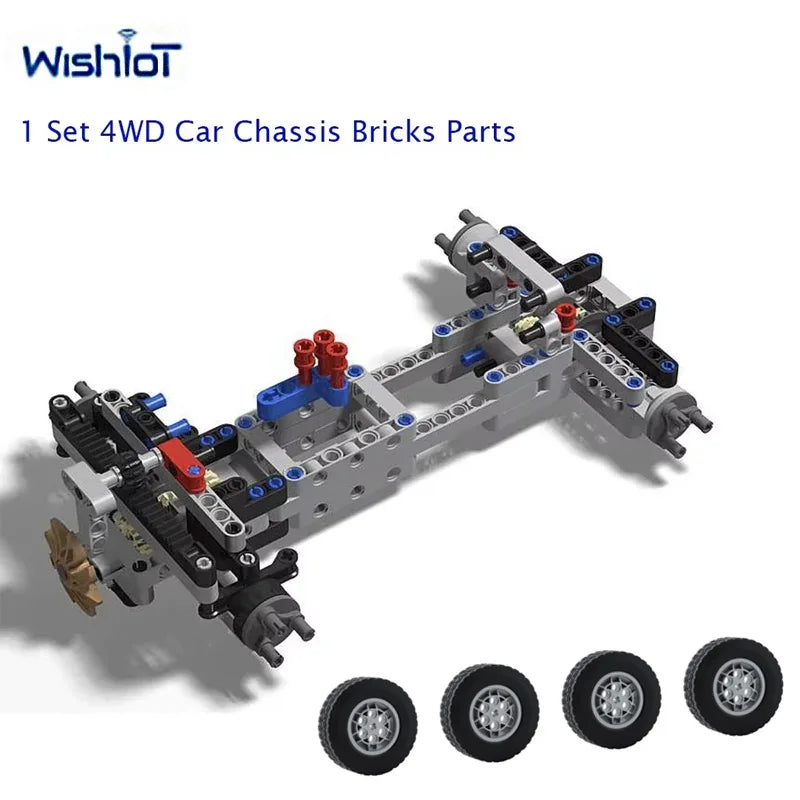 Four-wheel Drive Vehicle Chassis Technology Building Blocks Boys Compatible RC Motor Assembly Car Puzzle MOC Bricks Toys Gifts