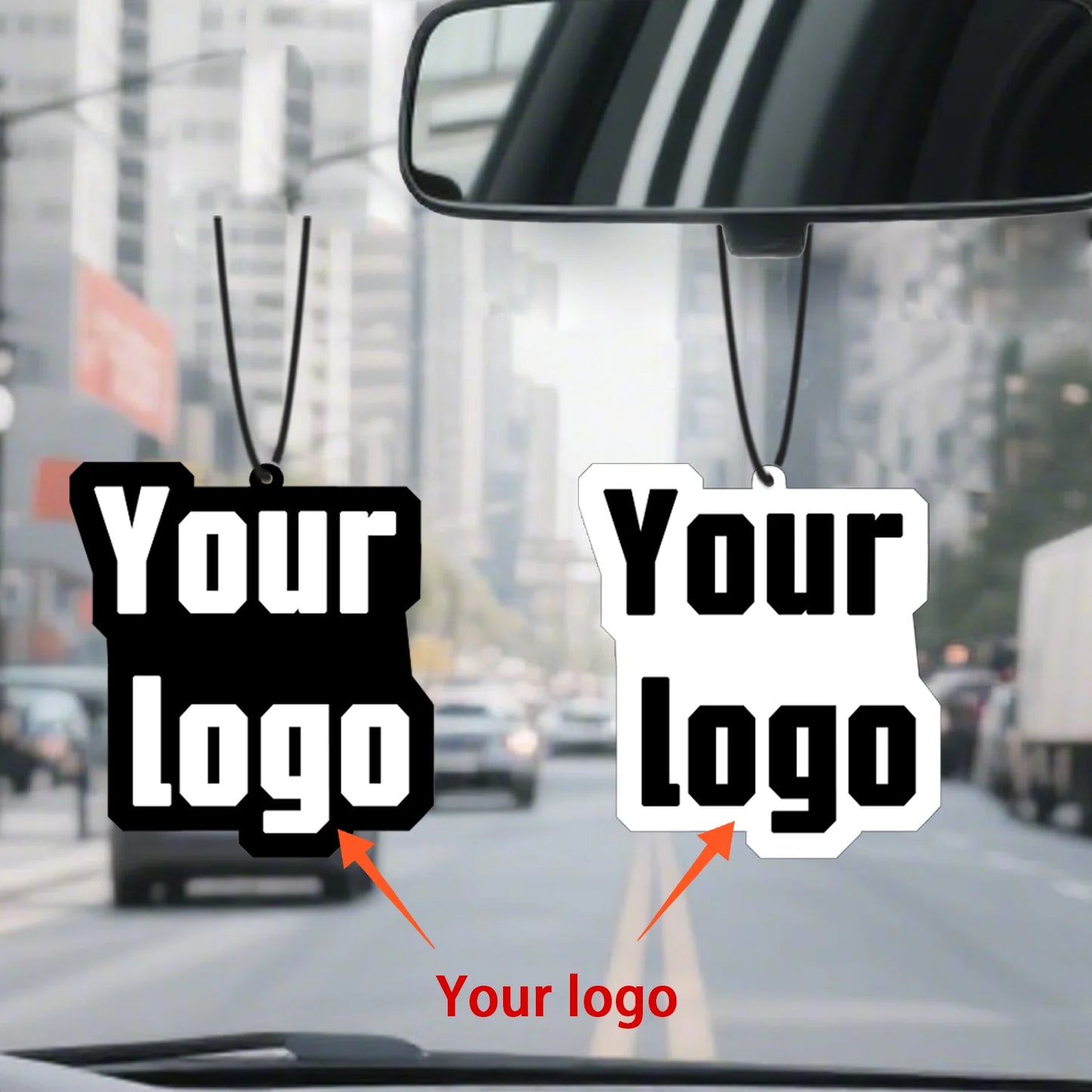 20pcs customized photos, logo car air freshener, fragrance lasting for 20 days, double-sided printing - hanging on the car