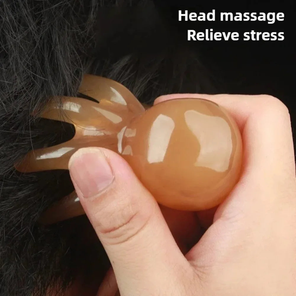 4PCS Resin Octopus Scalp Massage Brush Meridian Scraping Acupuncture Gua Sha Fatigue Relief Relaxation Tool for SPA