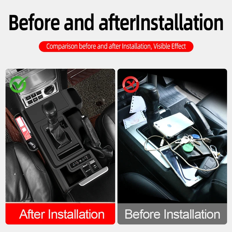 Central Console Silicone Protective Cover For Toyota Prado 150 LC150 2010-2023 Interior car Accessories Decoration Black 1pcs