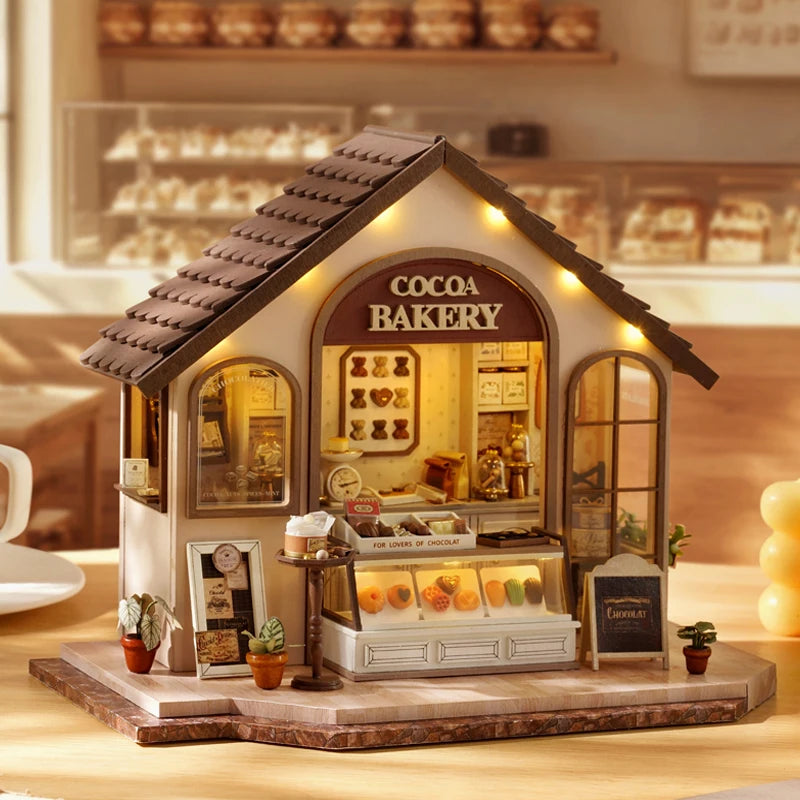 3D Puzzle Doll House Assembly Building Model Kit DIY Mini Wooden DollHouse Making Room Toys Home Bedroom With Furniture Gifts