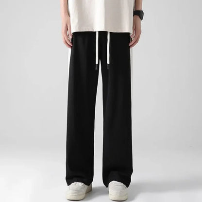 Man Sports Pants Thin Trousers Striped Straight Summer Xxxl Loose Sport Korean Popular Clothes Y2k Baggy Gym Sweatpants for Men