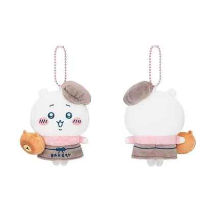 Jhiikawas Bakery Chef Series Plush Keychain Cute Usagi Hachiware Jiikawa with Bread Kawaii Anime Bag Charm for Fans