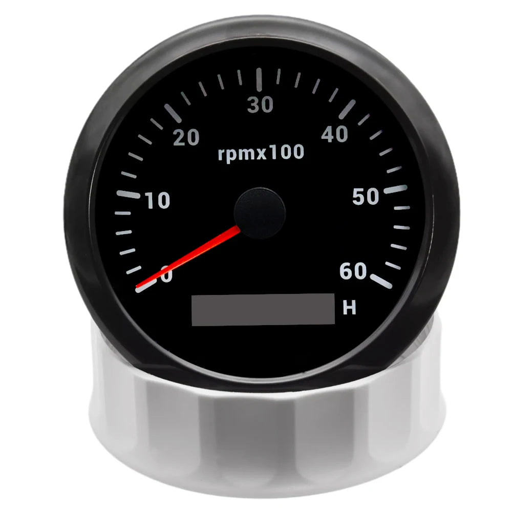 AD 85MM Tachometer with LCD Hour Meter For Marine Boat Car RPM Gauge 0-3000 4000 8000 RPM Meter Tach Sensor 7Colors Backlight