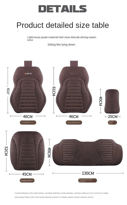 Universal Linen Car Seat Cover Four Season Auto Flax Comfortable Breathable Anti-Slip Covers Cushion SUV Car Seat Protection