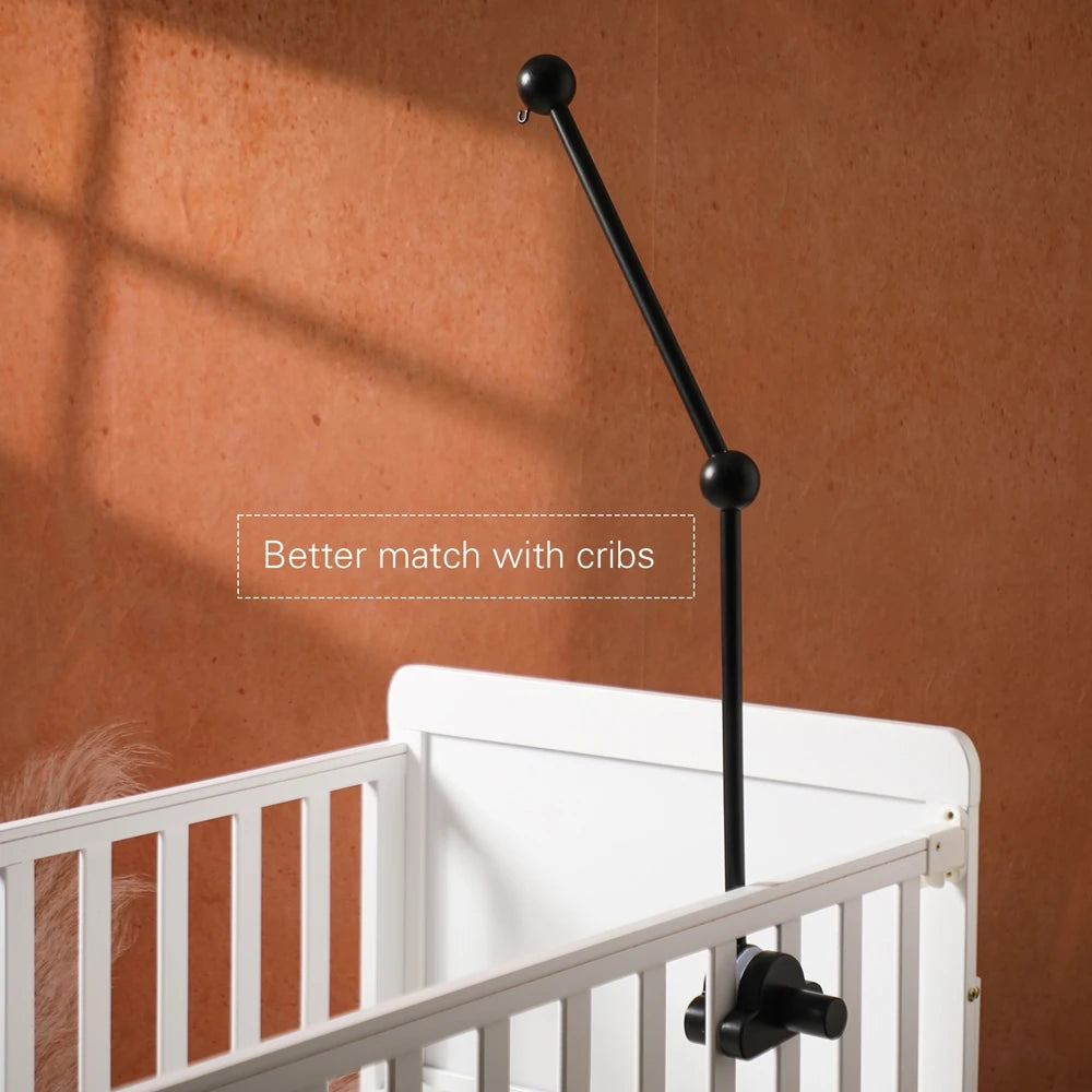 Baby Wooden Bed Bell  Bracket Mobile Hanging Rattles Toys Newborn Music Box Holder Bracket Infant Crib Toy Arm Bracket Baby Gift