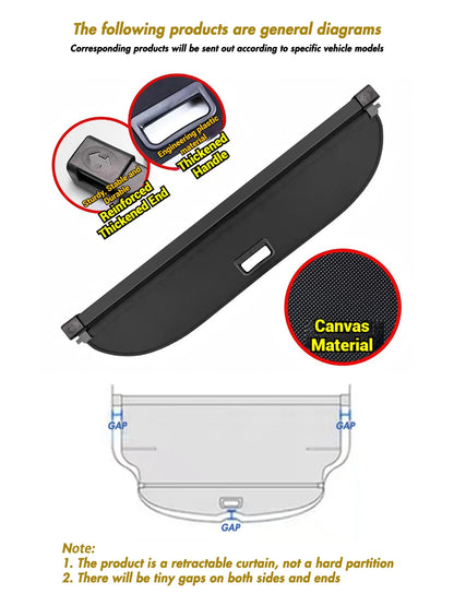Retractable Rear Trunk Cargo Cover Fit for GMC Yukon & Yukon XL 2021-2025 Luggage Shade Shield Storage Curtain Black