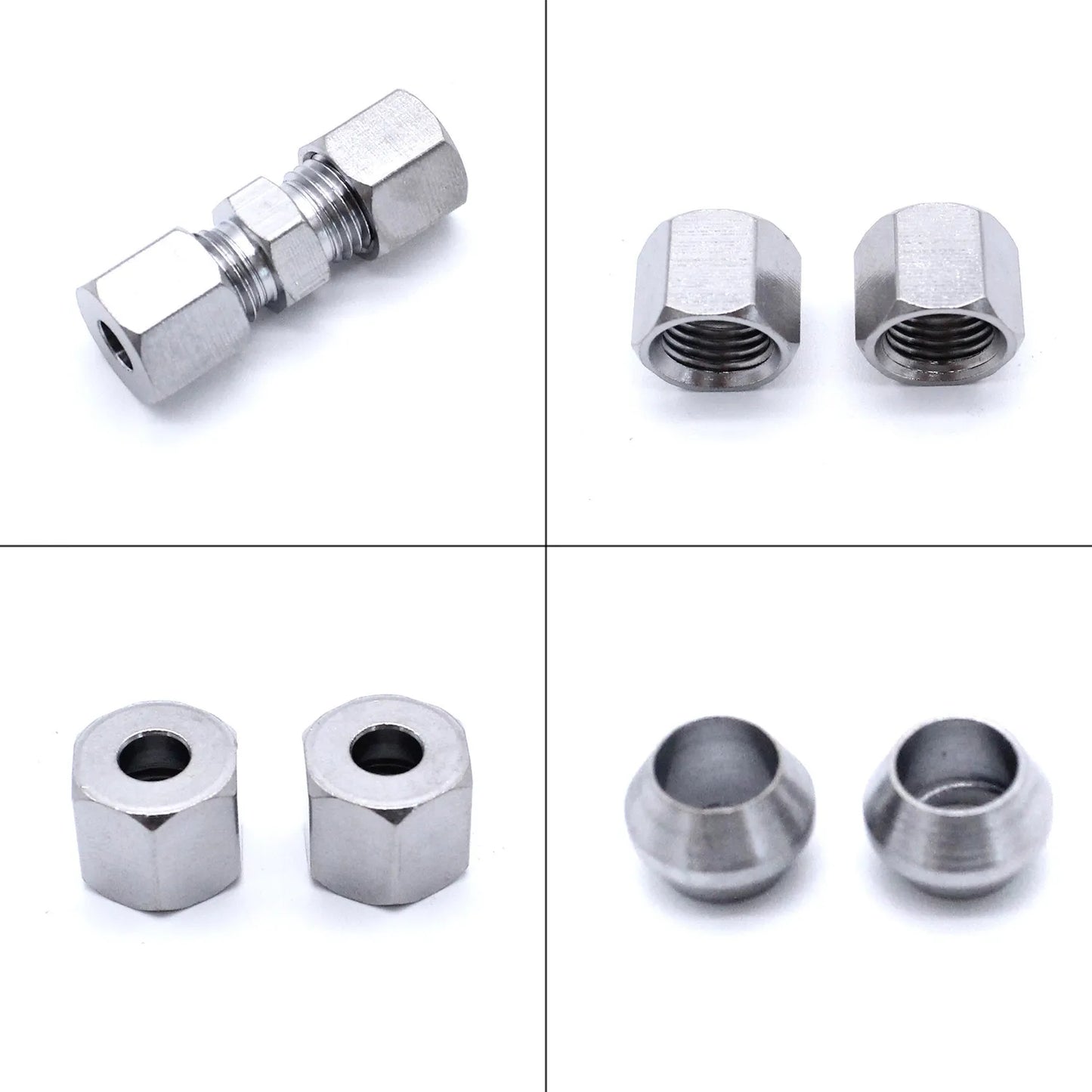 10pcs Brake Line Union Fittings Straight Reducer Compression Kits Connector 3/16" OD Hydraulic Brake Lines Pipe Car Parts