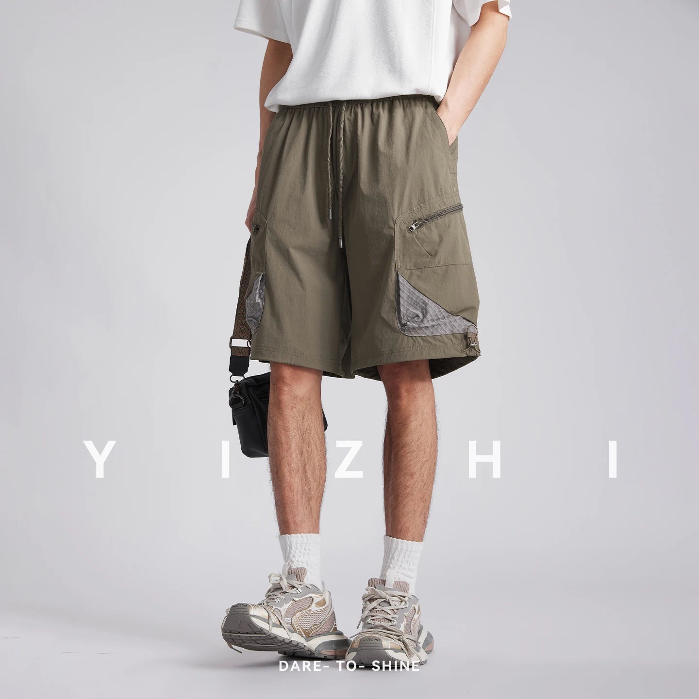 Fashion Men Quick Dry Breathable Outdoor Cargo Shorts 2026 Summer Loose Multi Pocket Retro Casual Commute Five Points Shorts