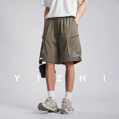 Fashion Men Quick Dry Breathable Outdoor Cargo Shorts 2026 Summer Loose Multi Pocket Retro Casual Commute Five Points Shorts