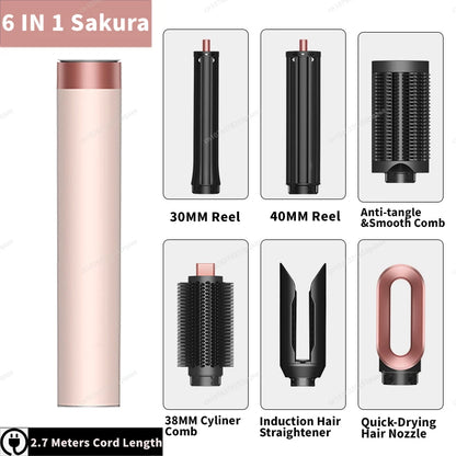 Sencimen X19 Upgraed Multil Hair Styler Auto Curling&Straightenting Barrel Nozzle Wrap Hair Dryer Professional Curly Hair Styler