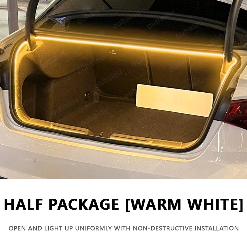 For Audi sedan series A3 A4 A6 A7 A8 trunk light modification light Atmosphere lights White warm white Rear Trunk LED Light Bar