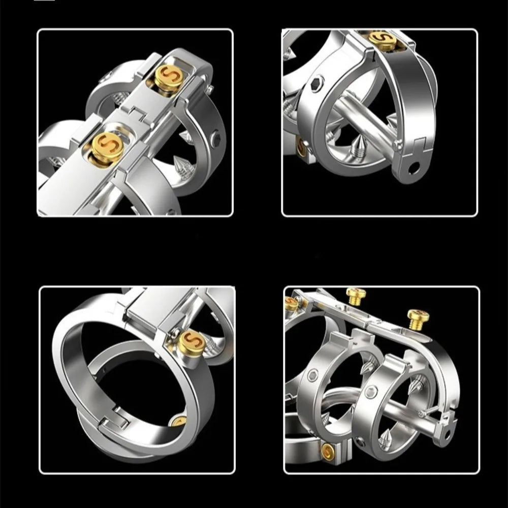 Stainless Steel Removable with thorns Chastity Cage Urethral Plug BDSM Male Chastity Device Cock Cage Penis Ring Adult Sex Toys