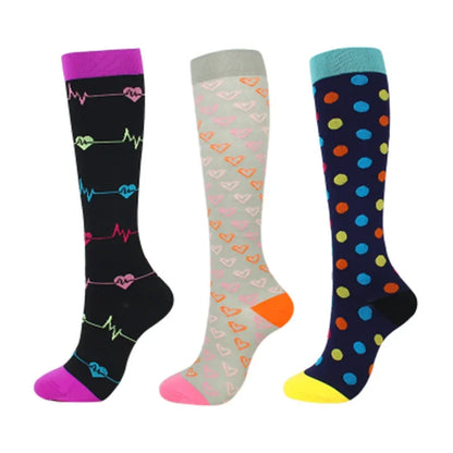 3/5/6 Pairs Compression Socks Exercise Mountaineering Running Sports Socks Elastic Medical Blood Circulation Swelling Nurse Sock