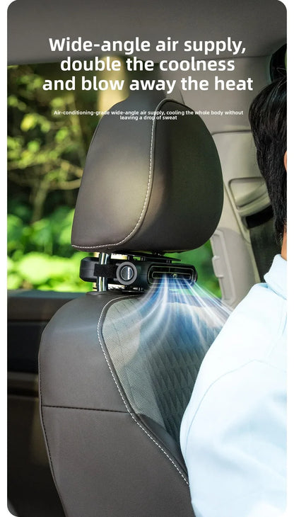 2026 New Car Seat Fan 3000mAh Built-in Battery Long Lasting USB No Blade Backrest Fan Cooler car air conditioner car fan cooler