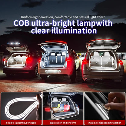 2/4M Car High Brightness Trunk Lighting Ambient Light Interior Decoration LED Wiring Free Automatic Sensing Tailgate Light Strip