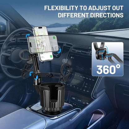 Magnetic Cup Holder Phone Mount, Compatible with MagSafe, 4.1" Base Adjustable Height Car Cup Holder Secure Fit for Car or SUV
