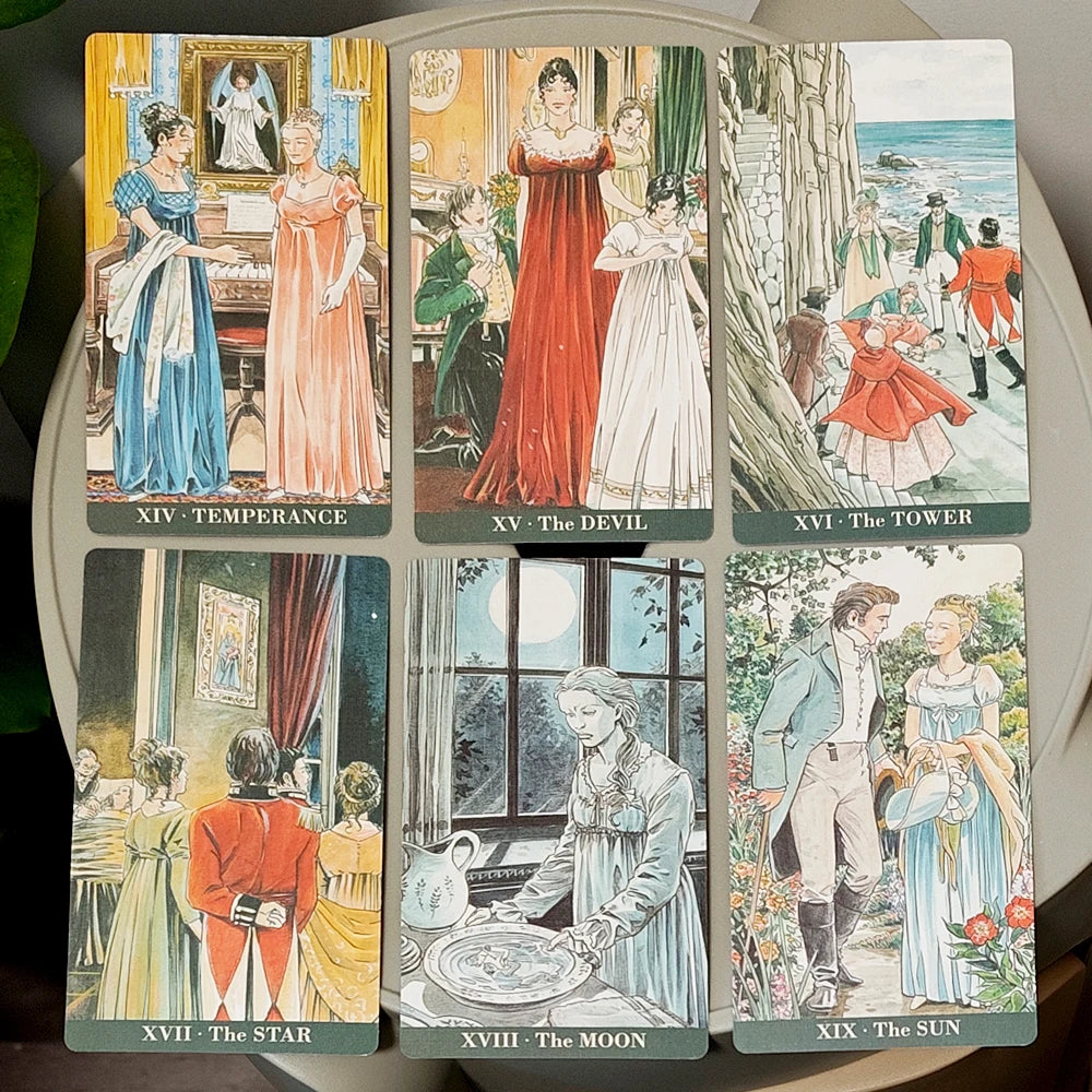 Jane Austen Tarot in Rigid Box - 12*7cm A Regency Romance Divination Deck for Literature Lovers, 78-Card Deck