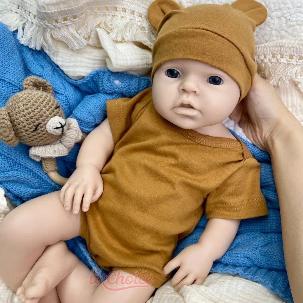 20inch Full Soft Silicone Reborn Baby Boy/Girl Can Drink and Pee Real Touch Weughted Newborn Doll for Alzheimer’s Christmas Gift