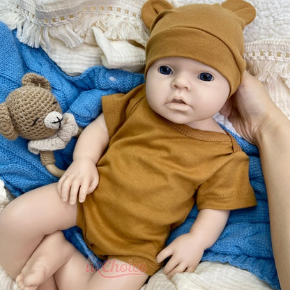20inch Full Soft Silicone Reborn Baby Boy/Girl Can Drink and Pee Real Touch Weughted Newborn Doll for Alzheimer’s Christmas Gift