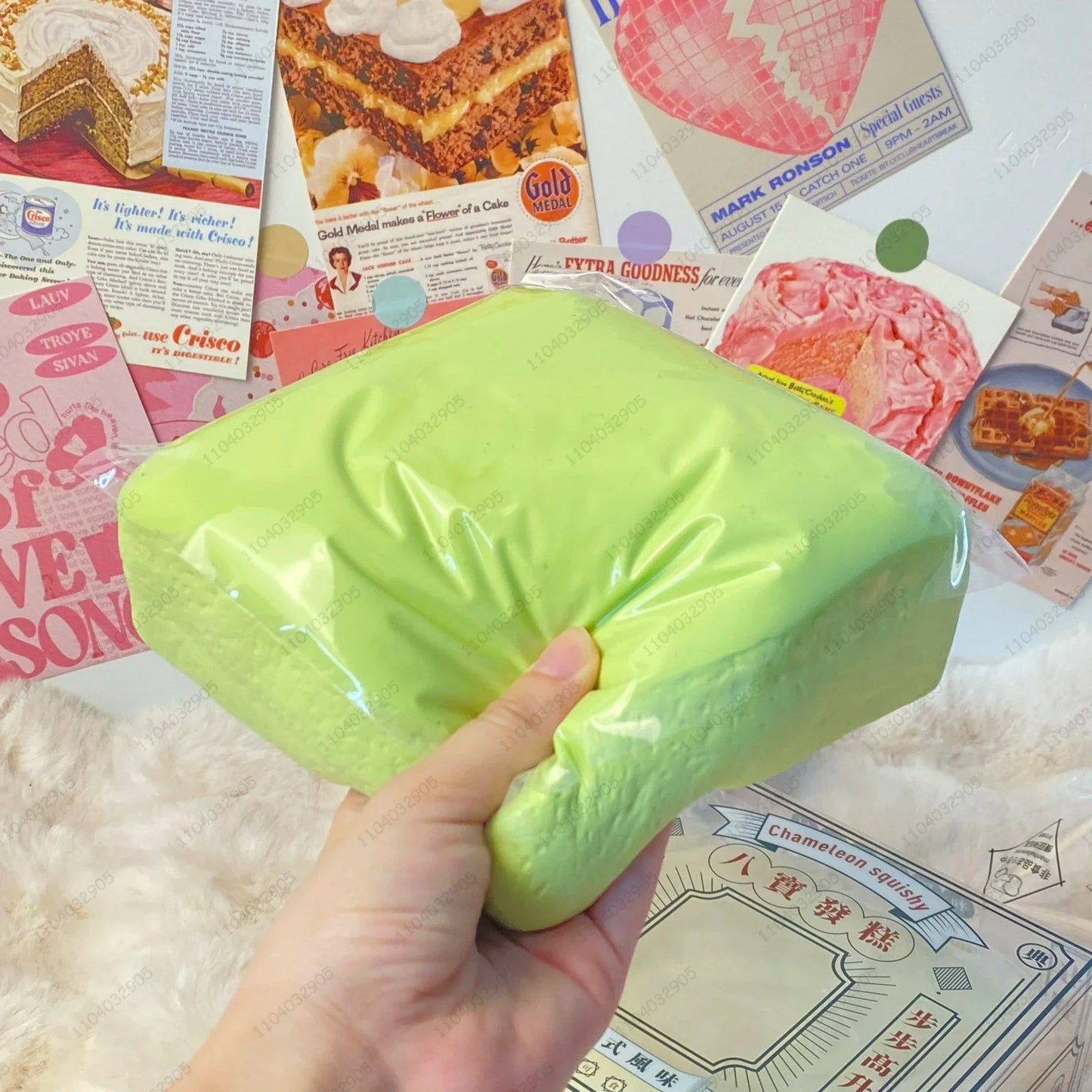 Thick Square Milk Rice Cake Squishy Slow Rising Milk Cake Bread Slow Rebound Fidget Toy Anti Stress Release Hand Relax Toy