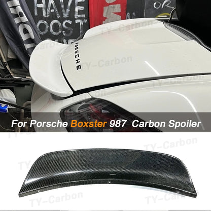 Real Carbon Fibe Car Rear Trunk Wing Spoiler For Porsche 987 Boxster Coupe 2005 - 2012 Rear Trunk Boot Lip Wing Spoilerr FRP