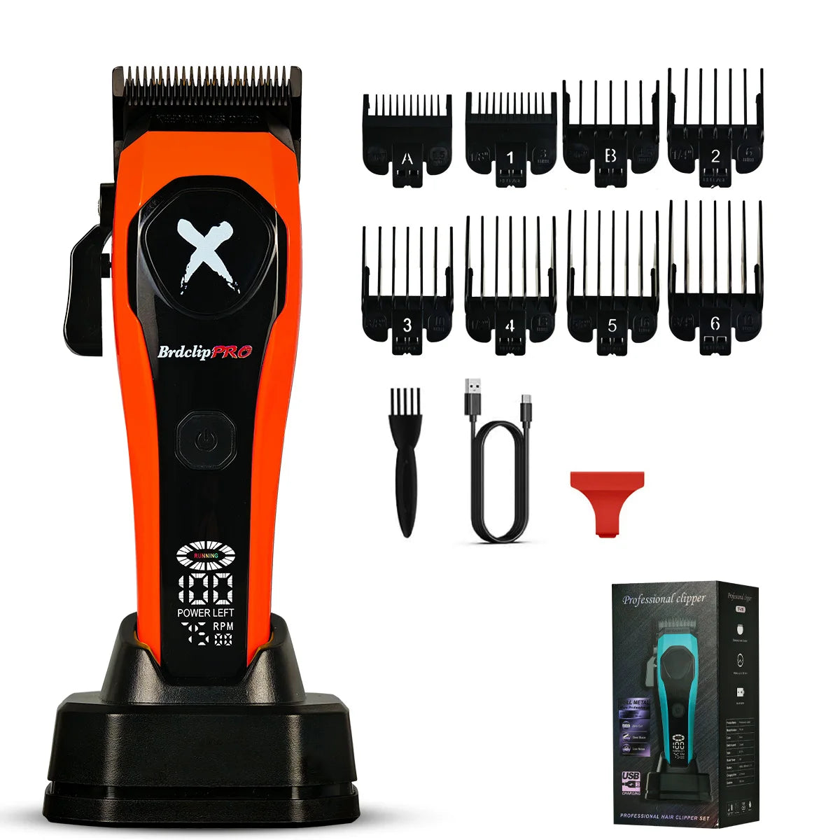 BRDCLIP Hair Clippers Rechargeable Clippers Barber Adjustable Hair Cut Machine Cordless LED Display Clippers Set BRD-619 BRD-339