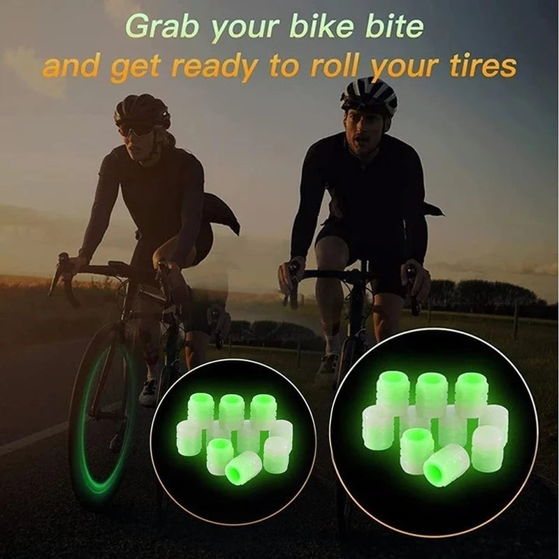 20Pcs Luminous Tire Valve Caps Car Fluorescent Tyre Valve Stem Caps Cover Night Glowing Bike Motorcycle Car Wheel Decoration