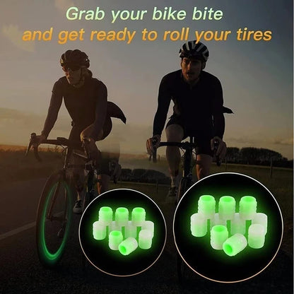 20Pcs Luminous Tire Valve Caps Car Fluorescent Tyre Valve Stem Caps Cover Night Glowing Bike Motorcycle Car Wheel Decoration