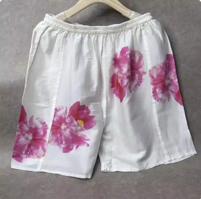 100% Mulberry Silk Men Boxer Underwear Couple Rubber Band Thin Short Home Pants Promotion Woman Can Wear