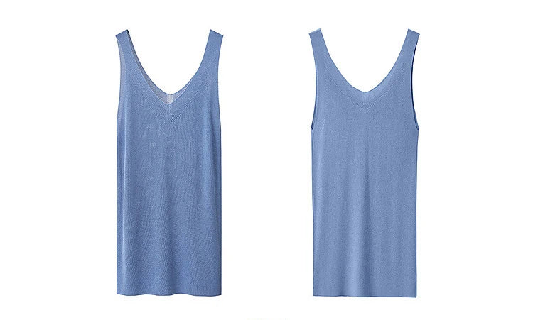Amii Women's Tank Top 2026 Summer New Solid Color Slim Fit Sleeveless Vest Casual Layering V-Neck Camisole For Women 12642062