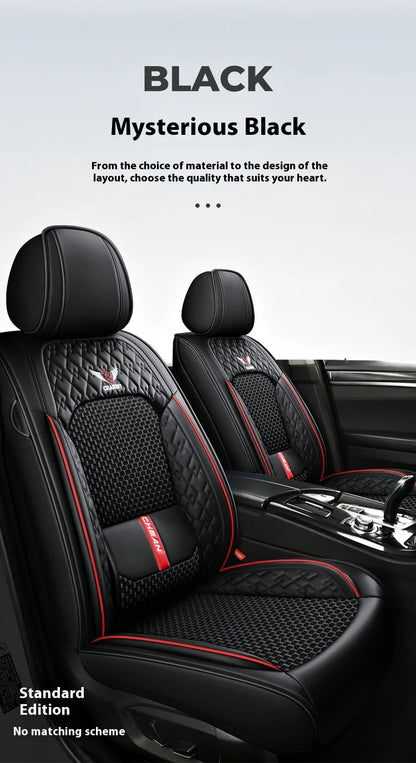 5-seat  car seat cover, new nappa leather ice silk fixed lumbar support, four-season universal, suitable for most cars