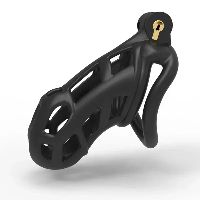 Male Penis Lock Chastity Cage with Lock and 4 Rings Resin Virginity for Men Breathable Cock Ring Penis Fetish Restrain Sexy Toys
