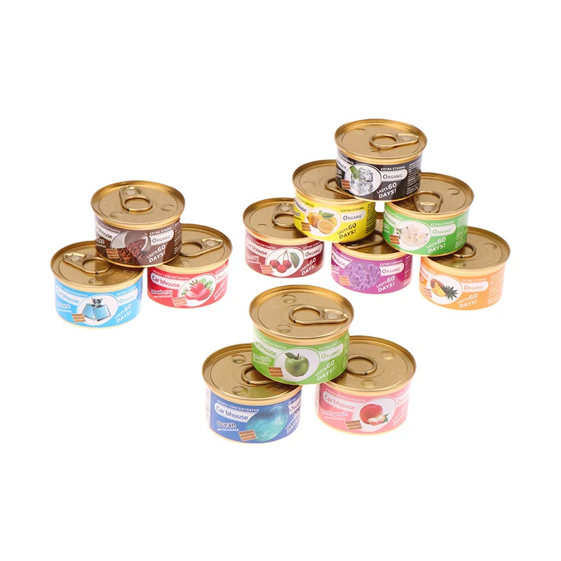 Creative Car Aromatherapy Wooden Blocks Canned Deodorizing Fiber Air Freshener Coffee Fruits Flavor Interior Deodorant Supplies