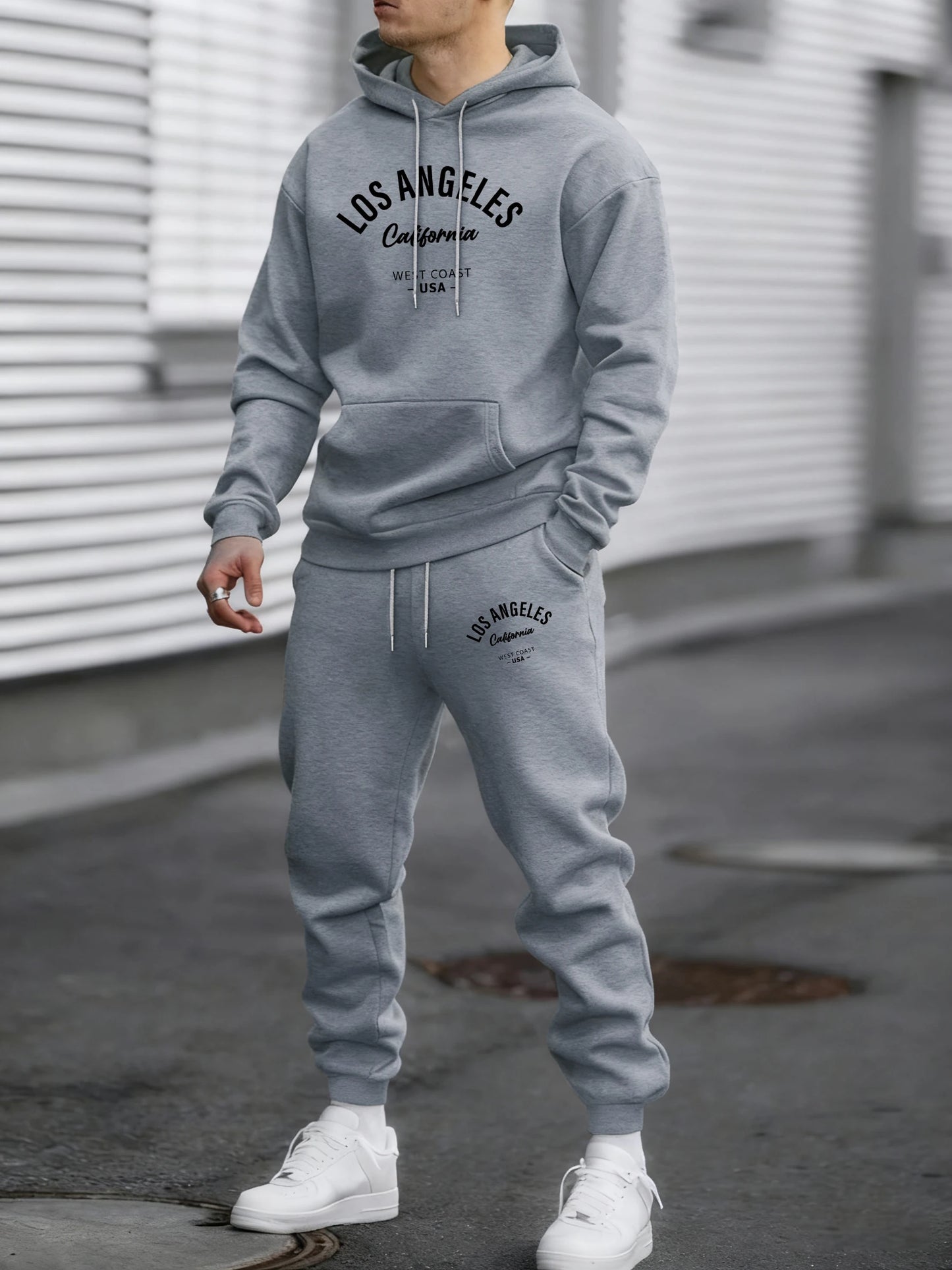 Famous Usa City Of California Print Tracksuit Men Street Pants Fashion Hoodies Fleece Loose Clothes Unisex Autumn Warm Top
