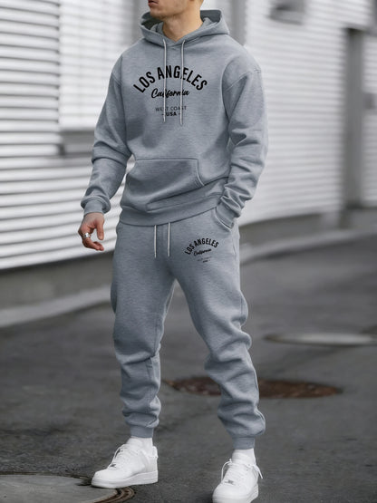 Famous Usa City Of California Print Tracksuit Men Street Pants Fashion Hoodies Fleece Loose Clothes Unisex Autumn Warm Top