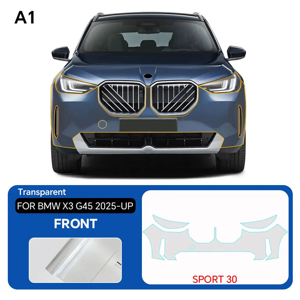 For BMW X3 G45 Sport 30 2025 Full Vehicle Clear Bra PPF Paint Protection Film 9Mil TPU Transparent Anti Scratch Car Wrap Film