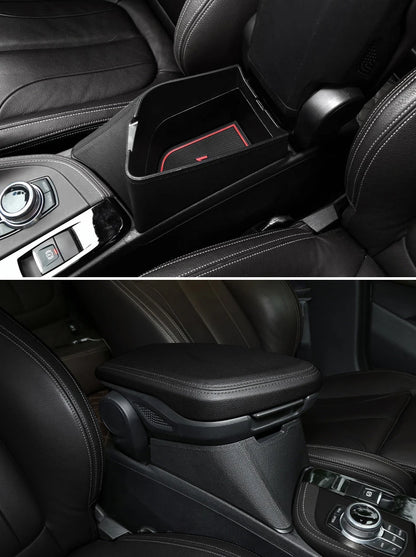 LHD Car Central Seat Armrest Box Console Storage Container Organizer Tray Interior For BMW X1 F48 X2 F39 2016-21 Car Accessories