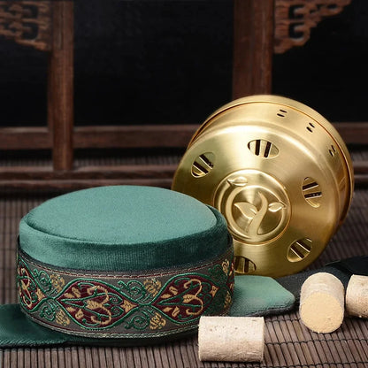 High Quality Slight Smoke Moxibustion Bag Skin-friendly Fabric Moxa Box Mugwort Herbal Roll Burner Body Acupoint Warm Massage