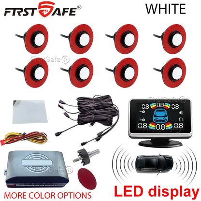 12V 16.5mm Parking Sensor Kit 6/8 Sensor Buzzer Reverse Radar Sound Alarm Indicator Probe System