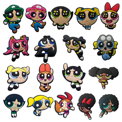 9-100Pcs Hot Toys Cartoon Series Shoe Charms For Clog Sandals,Shoe Decoration Accessories Buckle For Girl Kids Gifts
