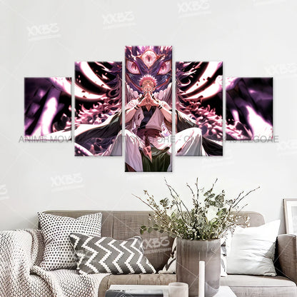 Anime Jujutsu Kaisen Character 5PCS Home Decor Canvas Paintings Pictures Wall Art Printed Poster No Frame Artwork Living Room