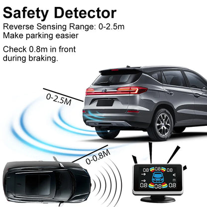 22mm Reversing Radar LED Parking Sensor Kit 6/8 Probes Multi Language Alarm Indicator 12 Colors Universal Auto Safety Accessorie