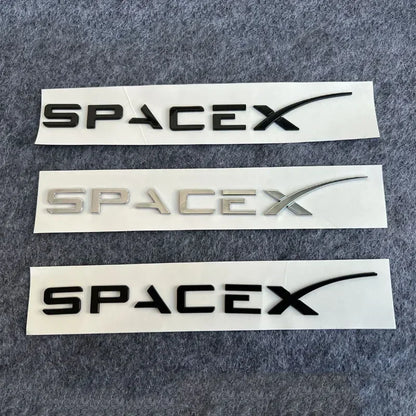 3D ABS Letters Sticker SPACEX For Tesla Rear Tailgate Trunk Emblem Badge Car Stickers Decal for Model 3/Y/X/S