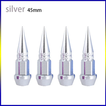 4pcs 45mm 60mm Universal Car Tire Valve Stem Cap Wheel Rim Stem Spike Shaped Dust-proof Air Metal Cap Cover for Motorcycle