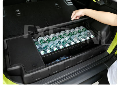 For Suzuki Jimny 2023 2024 2025 JC74W JC74 5-Door Car Trunk Storage Box with Lid Storing Channel Storage Box Auto Modified