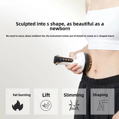 Portable Cupping Guasha Massager USB Rechargeable - Adjustable Intensity Hot Compress for Abdomen Arm Leg Deep Tissue Massage