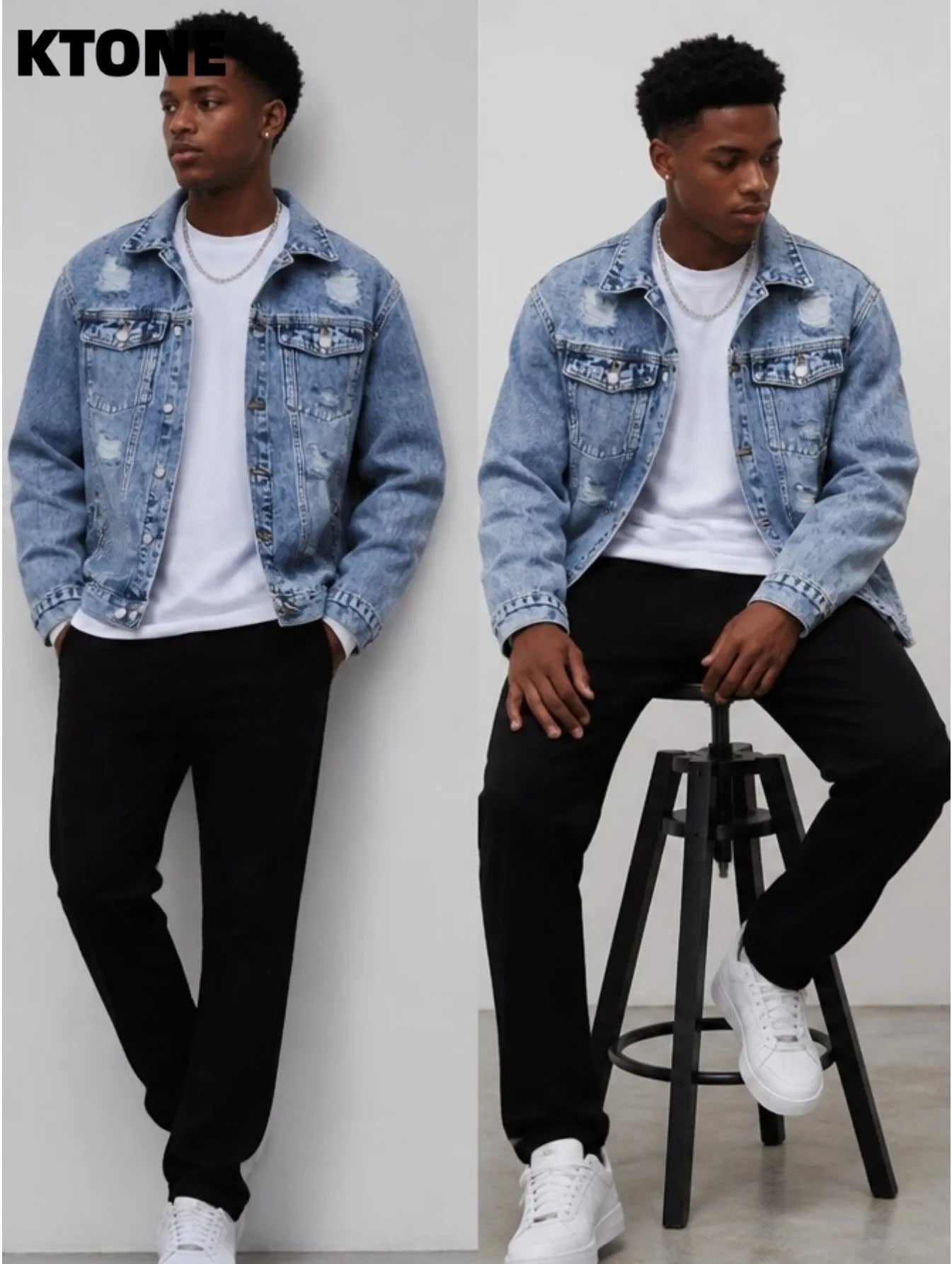 1PC Daily Stylish Denim Coat Outdoor Men Casual Jacket Undecorated Look Not Hoodie