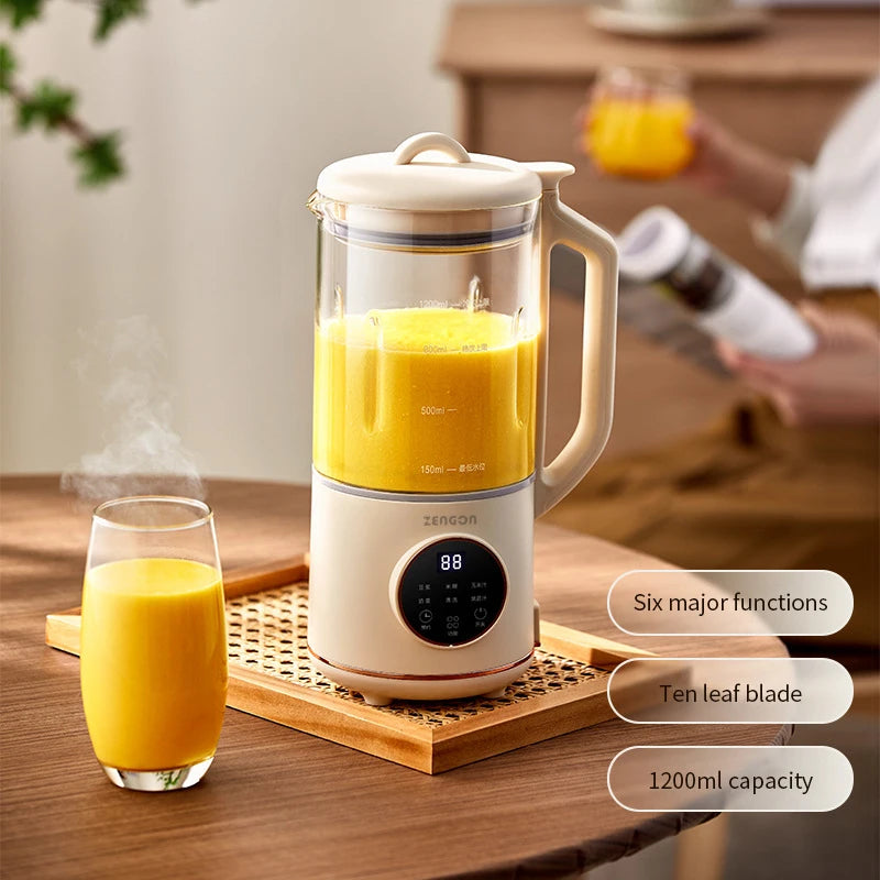 1200ml Soy Milk Machine Electric Juicer Blender Mixer Wall Breaking Machine Rice Paste Maker Breakfast Machine