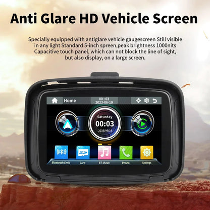 2026 New Car Motorcycle GPS Navigation IPX7 Waterproof Apple Carplay Motorcycle Wireless Android Auto Monitor google map